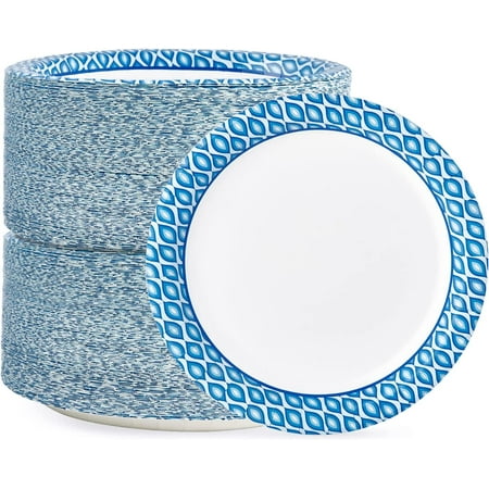 8.375 Inch Disposable Paper Plates 300 Count Soak and Cut Proof for Daily Use Parties and Picnics
