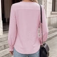 thumbnail image 4 of Cilsoka Womens Long Sleeve Shirts Fall 2026 Crew Neck Dressy Casual Blouses Eyelet Tunic Tops Fashion Outfits Clothes, 4 of 5