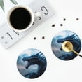 thumbnail image 4 of Yiaed Blue Thunder Storm Dragon Print Leather Coasters for Drinks - Cup Coasters Coffee Table Kitchen Table Bar, Home & Office Gifts Handmade Drink Coasters-Round Shape, 4 of 6