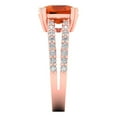 thumbnail image 3 of 3.96ct cushion cut red Zircon 14k rose gold Bridal Wedding Engagement Promise Anniversary Ring for Women size 5, 3 of 7