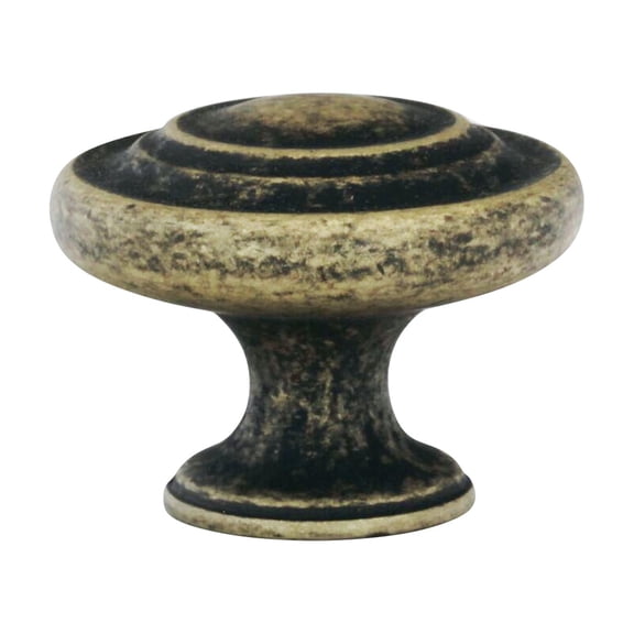 Saturn Ring Classic Metal Antique Brass Cabinet Knob 1-11/32 (34mm)