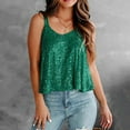 thumbnail image 2 of Dyegold Summer Tops for Women 2023 Trendy, Summer Women Cami Tank Tops Dressy Casual Sparkle Sequin Tshirts Sleeveless Round Neck Blouses Sexy Club ​Camisoles, 2 of 6