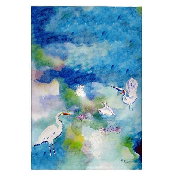 Betsy Drake GT1047 Three Egrets Guest Towel