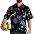 thumbnail image 4 of Tennis Men's Button Down Hawaiian Poplin Shirt Summer Beach Printed Casual Short Sleeve Unisex Shirts, 4 of 6