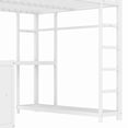 thumbnail image 6 of Bellemave Loft Bed with Desk and Storage, Full Size Loft Bed with Wardrobe and Hanging Rod, Metal Loft Beds Full with Shelves, Noise-Free, Space-Saving, No Box Spring Needed (Full, White）, 6 of 7