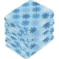thumbnail image 4 of SKYSONIC Blue Snowflake Washcloths Set of 4, Highly Absorbent Soft Cotton Fingertip Towels for Bathroom, Kitchen, Gym, Spa, Home Decor, 12 x 12 Inch, 4 of 7