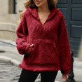 thumbnail image 3 of Sudadera con capucha y media cremallera holgada para mujer - Chaqueta informal y cómoda para el frío, 3 of 8