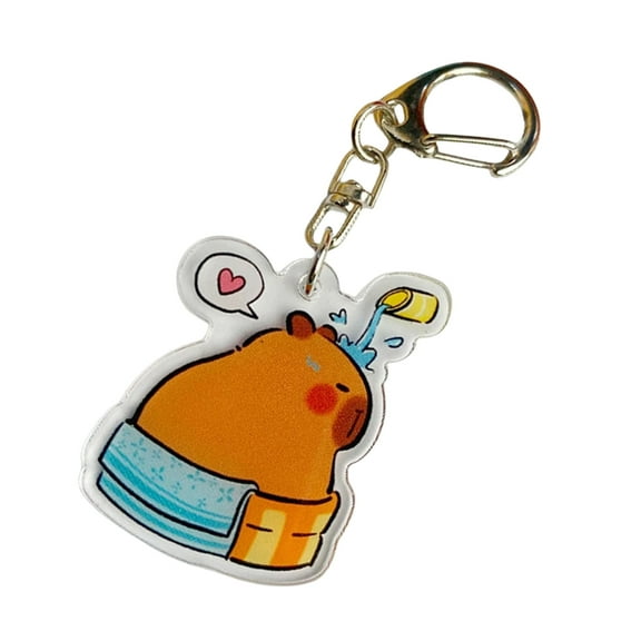 AOOOWER Cute Capybara Acrylic Keychain Sturdy Colorful Animal Charm for Bag and Keys