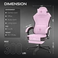 thumbnail image 3 of Dowinx Gaming Chair, Fabric Gaming Chairs for Adults with Pocket Spring Cushions and Lumbar Support, Ergonomic Massage Computer Chair with Footrest for Big and Tall, Pink, 3 of 16