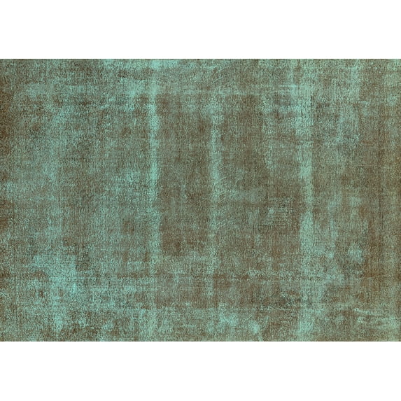 Ahgly Company Machine Washable Indoor Rectangle Oriental Turquoise Blue Industrial Area Rugs, 2' x 3'