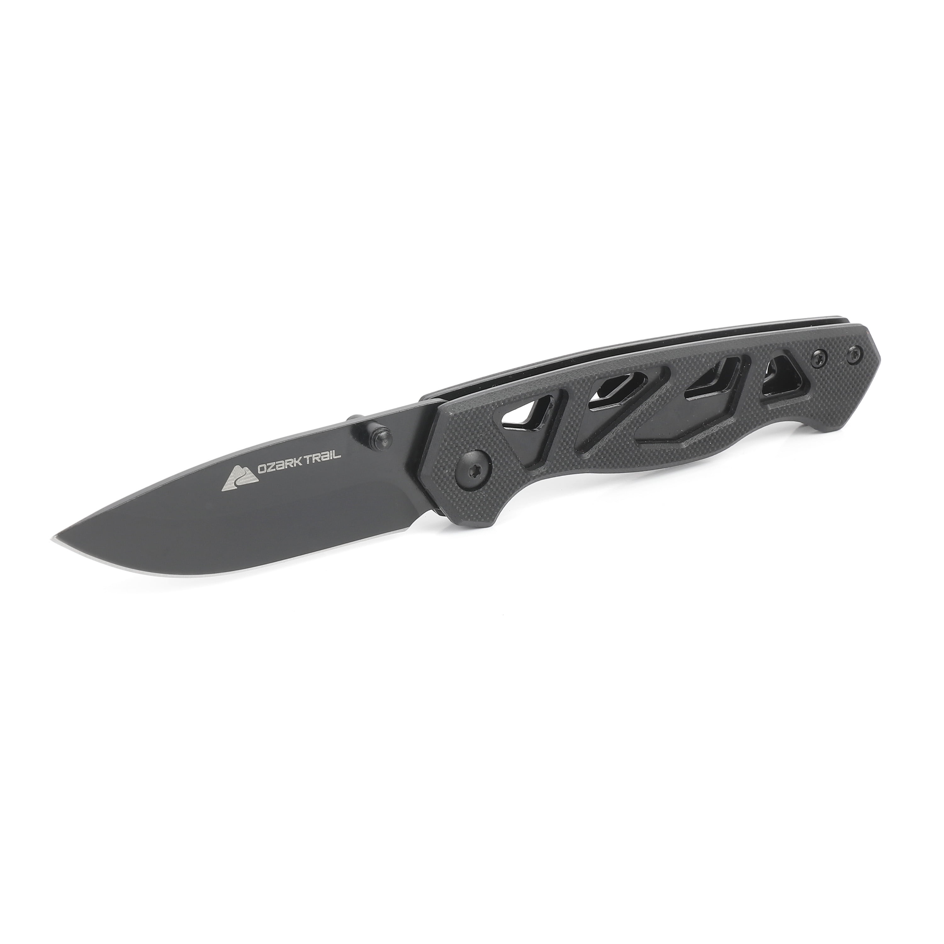 Ozark Trail 7' Stainless Steel Folding Drop Point Blade Pocket Knife, with Pocket Clip