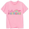 thumbnail image 4 of Tisuna First Grade T Shirts For Girls Toddler Cartoon Print Short Sleeve Crew Neck Tops Casual Soft Little Girls First Day School Casual Shirts Size 10-11 Years Pink, 4 of 4