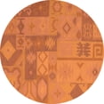 thumbnail image 1 of Ahgly Company Indoor Round Patchwork Orange Transitional Area Rugs, 8' Round, 1 of 1