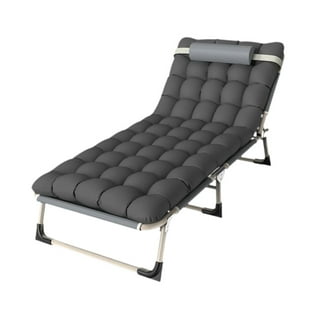 Lit De Camp Pliable Avec Matelas – Armée / Camping – Gris 62x180 Cm