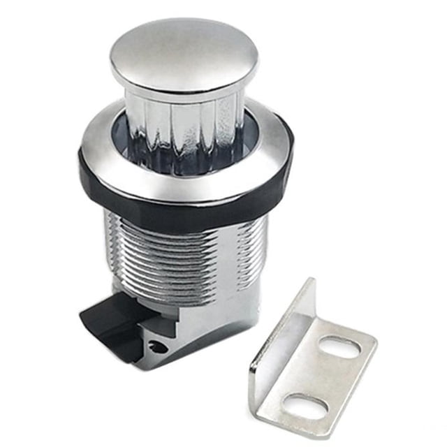Embedded Rv Yacht Rotary Push-Type Door Lock Cupboard Chassis Button Lock Silver
