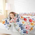 thumbnail image 3 of Erosebridal Rainbow Flower Full Size Comforter Sets for Kids Girls, Butterfly Floral Bedding Sets, Polka Dots Reversible, 3pcs, 3 of 6