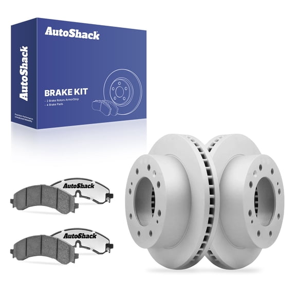 AutoShack Front Vented Coated Brake Rotors   Ceramic Pads 6-PC Brake Kit Replacement for 2020-2022 Chevrolet Silverado 2500 HD 2020-2022 GMC Sierra 2500 HD ArmorStop 13.99" (355.3 mm)