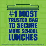 Ziploc® Brand XL Sandwich Bags with EasyGuide™ Texture, Grip n Seal Technology™, Food Storage, 25 Count