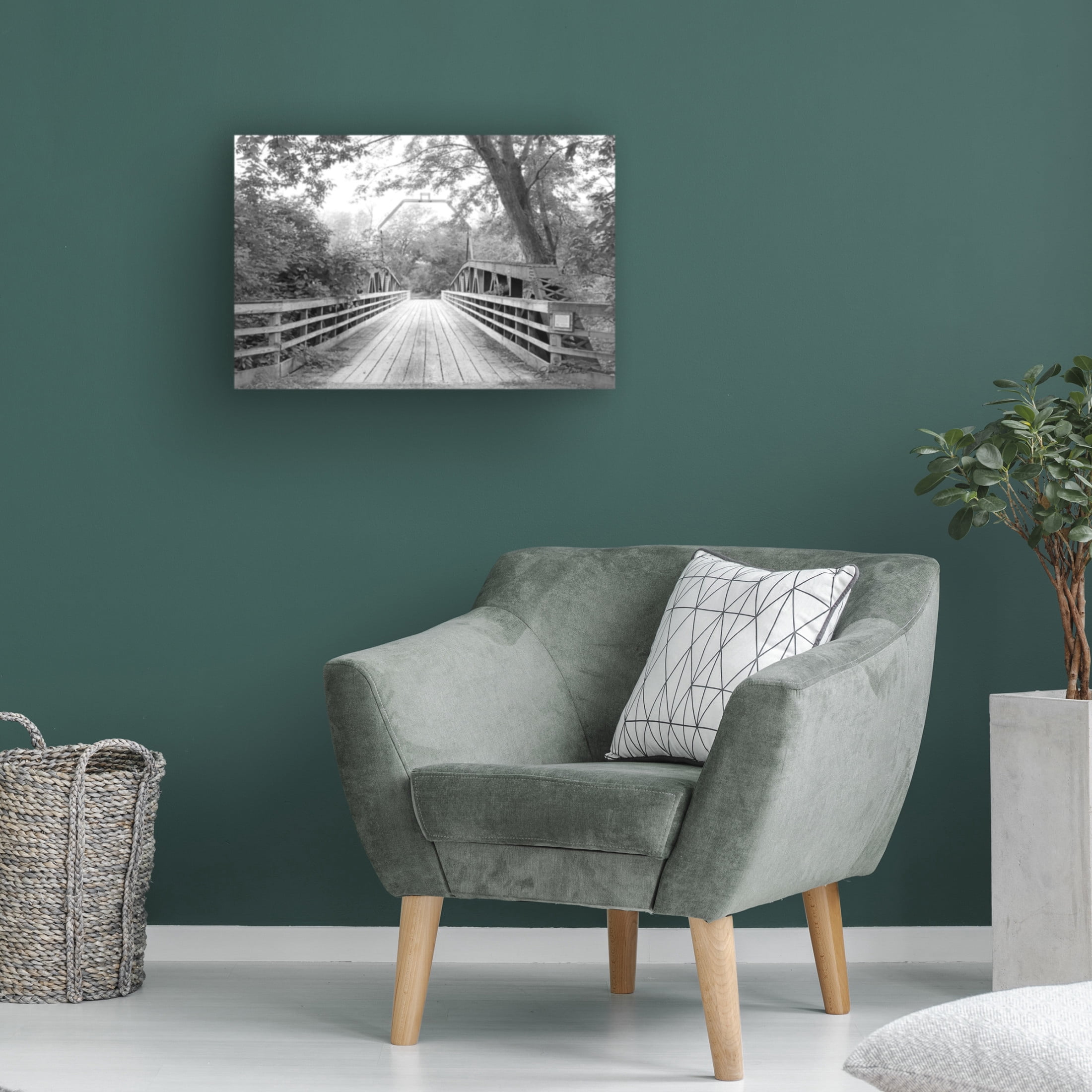 Canvas Wall Art - Jean Plout 'Old Bridge A' Wall Art for Living Room, Bedroom, or Office Décor by Trademark Fine Art - 47 x 30 Inches