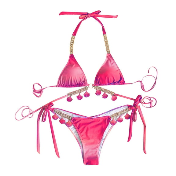 Bikinis Sexy Straps Gradient Printed Women's Bikini, L