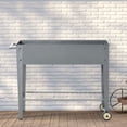 thumbnail image 6 of Outsunny 41" x 15" x 32" Raised Garden Bed Elevated with 2 Wheels, Bottom Shelf for Storing Tools, & Water Drainage Hole, gray, 6 of 9