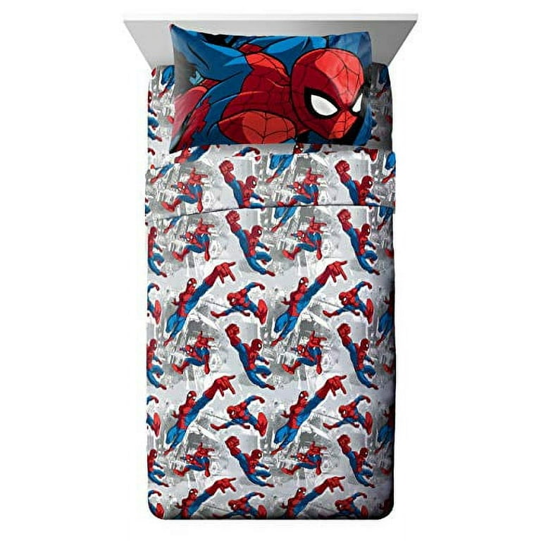 Marvel Spider Man Superhero Bed Size Full Sheet Set, 100