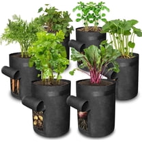 Gardzen 6 Pack BPA-Free 10 Gallon Vegetable Grow Bags with Access Flap and Handles, Suitable for Planting Potato, Taro, Beets, Carrots, Onions, Peanut