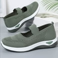 thumbnail image 5 of longantii Orthopedic Shoes for Women Arch Support Slip on Non Slip Running Shoes Breathable Knitted Mesh Stretch Hiking Shoes Soft 2026 New Orthopedic Shoes Green, 5 of 5