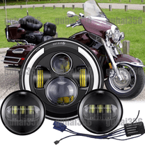 7" Inch LED Headlight  4.5" Passing Lights For Yamaha Royal Star Venture XVZ1300
