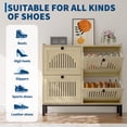 thumbnail image 1 of QinaQin Armoire à Chaussures 4 Tiroirs Rabattables, Panneau Ajouré, Naturel, 1 of 9