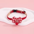 thumbnail image 2 of Kitten CollarwithBell, Bow Tie Cat Collar, Gingham Fabric, Adjustable, Breakaway Safety, Cat Bell, Metal D Ring, Quick Release Buckle, Red White Textile, 1 Pc, Young Felines,, 2 of 6