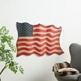 thumbnail image 2 of DecMode Vintage Red Metal American Flag Inspired Wall Décor, 41"W x 27"H, 2 of 10