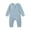 Light Blue, variant on Baby Boy Girl Ribbed Romper, Cute Long Sleeve Jumpsuit with Button Neck, Soft Knit Bodysuit with Snaps, Essential Newborn Clothes, Neutral Fall Outfit