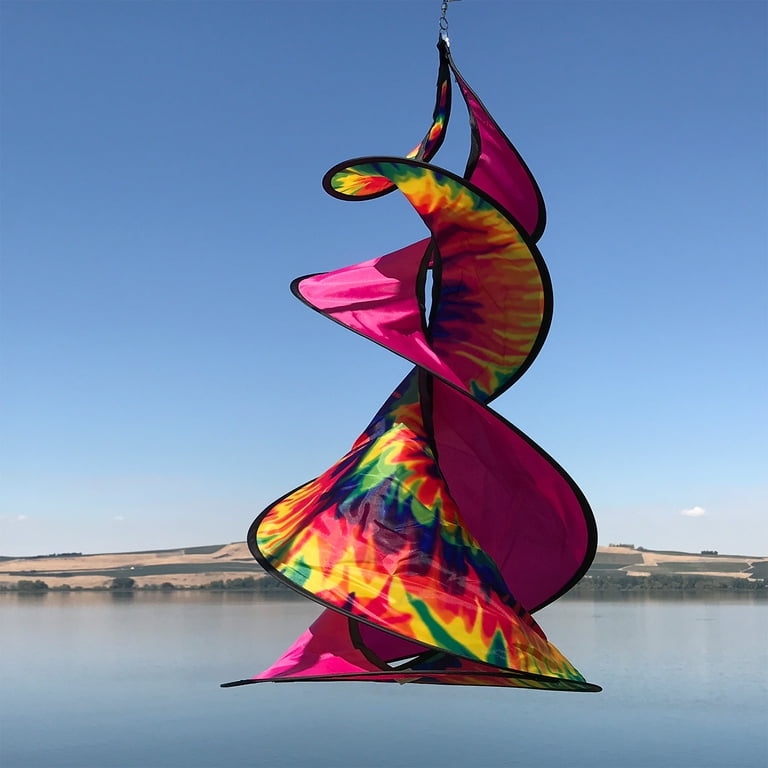 In the Breeze 4748 — Tie Dye Spin Duet, Colorful Hanging Wind