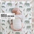 thumbnail image 4 of Little Grape Land Crib Sheets 2 Pack for Baby Boys Girls, Soft Breathable Fitted Sheets Fit 52" x 28" Crib & Toddler Mattresses, Safari, 4 of 7
