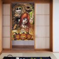 thumbnail image 1 of Cortina de puerta semiopaca con patrón de patchwork de dos piezas de Pesadilla antes de Navidad, cortinas opacas decorativas para dormitorio, sala de estar, decoración de habitación de niños, 34 x 56, 1 of 7