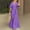 Purple, variant on Women's Summer Casual Striped Button Down Maxi Dress Tie Waist Short Sleeve Shirt Dress with Pockets with Slit Front Red