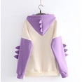 thumbnail image 3 of Sudadera de dinosaurio para mujer, camisetas de manga larga con costuras, bonita sudadera con capucha de dibujos animados, suéter informal para chicas adolescentes Ormromra WMZL-2134-13, 3 of 4