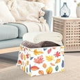 thumbnail image 3 of Yayeee Collapsible Cube Storage Bin with Lid Fabric Closet Decorative Basket with Handles, Blue Leaves, 3 of 7