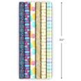 thumbnail image 3 of Birthday Wrapping Paper Rolls for Wedding, Baby Shower, Easter, All Occasion - Flowers, Balloons, Pastel Plaid Gift Wrap Paper (Set of Assorted 6 Rolls: 180 sq. ft. ttl.), 3 of 4