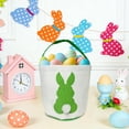 thumbnail image 5 of Yooshoverk Rabbits Bag Easter Small Bag Children'S Easter Tote Bag Gift Snacks Candy Easter Egg Canvas Bag Green 9.84X9.06 In, 5 of 6