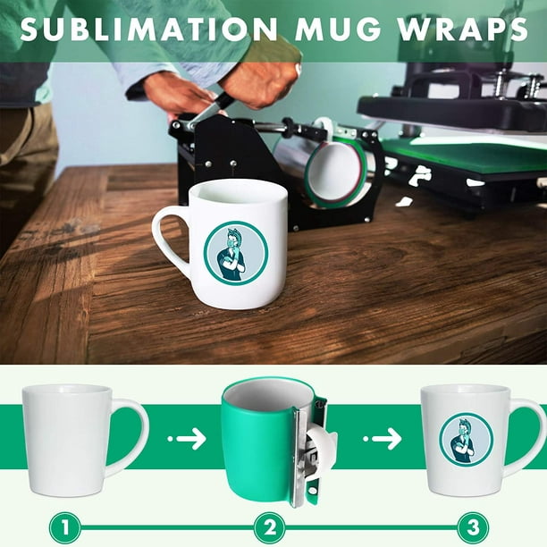 5 Pièces Sublimation Mug Wraps 9 oz 11 oz 12 oz 15 oz 17 oz 3D Sublimation  Silicone Tasse Moule Pince Tasse Pince Fixation pour Tasses Impression