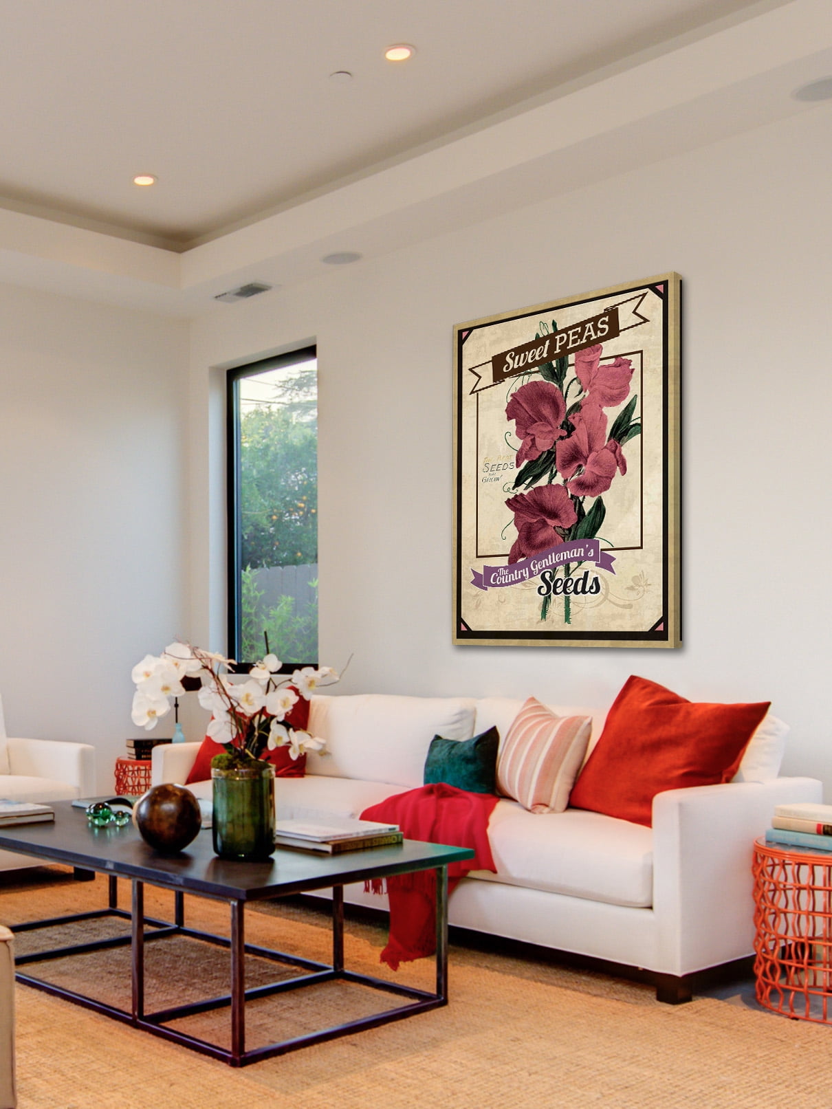 "Flower Packet Sweet Peas" Painting Print on Wrapped Canvas