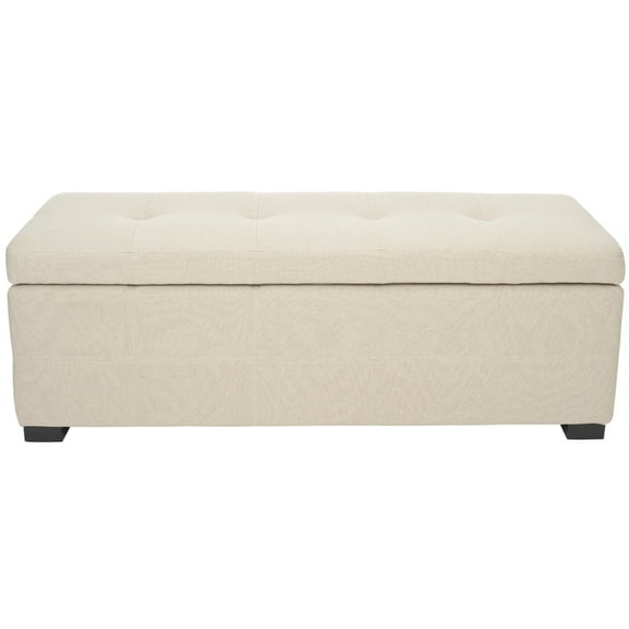 SAFAVIEH Maiden Tufted Storage Bench Large Taupe