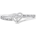thumbnail image 3 of 1/20 Carat T.W. Diamond Split Shank Heart 10kt White Gold Fashion Ring, 3 of 6