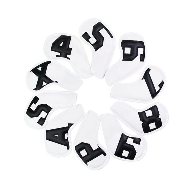 Greeniant 10 piezas PU cubiertas de palos de Golf equipo deportivo regalos para golfistas hombres nuevo diseño interior grueso felpa Digital letra negra blanca Greeniant OD003029-06