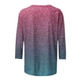 thumbnail image 4 of Rciityk Womens Summer 3/4 Sleeve Shirts Round Neck Printed Trendy Tops Casual Loose Pullover Blouses - Fall Savings Clearance, 4 of 5