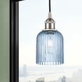 thumbnail image 2 of 616-1P-SN-G559-5BL Innovations Lighting Bridal Veil - 1 Light Cord Hung Mini Pendant-5 Inch Wide and 9 Inch Tall-Satin Nickel Finish-Princess Blue, 2 of 2