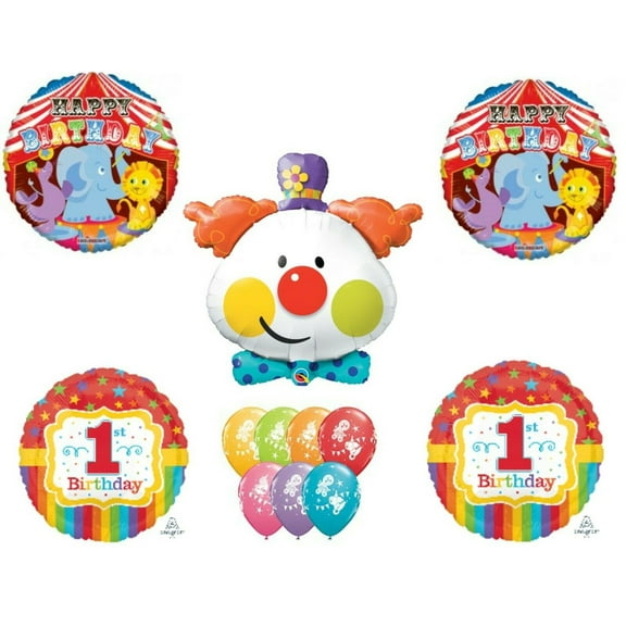 Circus Clown 1st Birthday Party Balloons Decoration Supplies First Lion Tiger