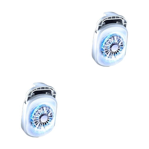 Sidaley Ventilador de refrigeración para smartphone Radiador de bajo ruido alimentado por universal Negro Blanco 2piezas